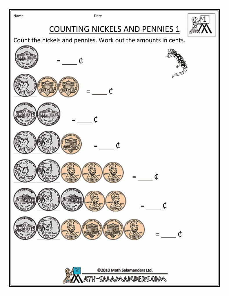 Free Money Counting Printable Worksheets - Kindergarten, 1St Grade | Free Printable Money Worksheets For Kindergarten