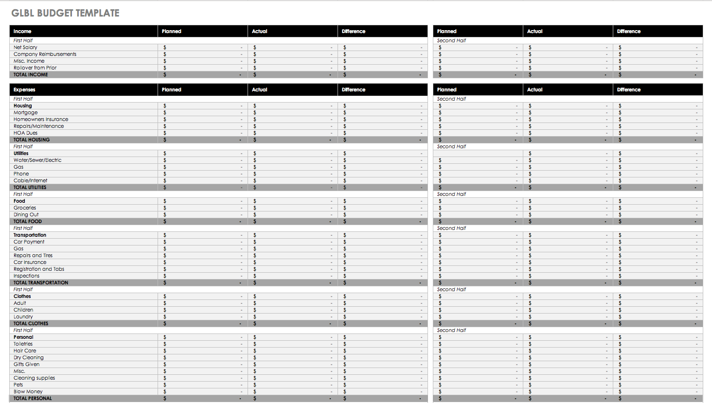Free Monthly Budget Templates | Smartsheet | Free Printable Monthly Budget Worksheets