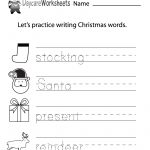 Free Preschool Christmas Writing Worksheet | Preschool Writing Worksheets Free Printable