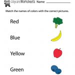 Free Preschool Color Matching Worksheet   Color Recognition | Color Recognition Worksheets Free Printable
