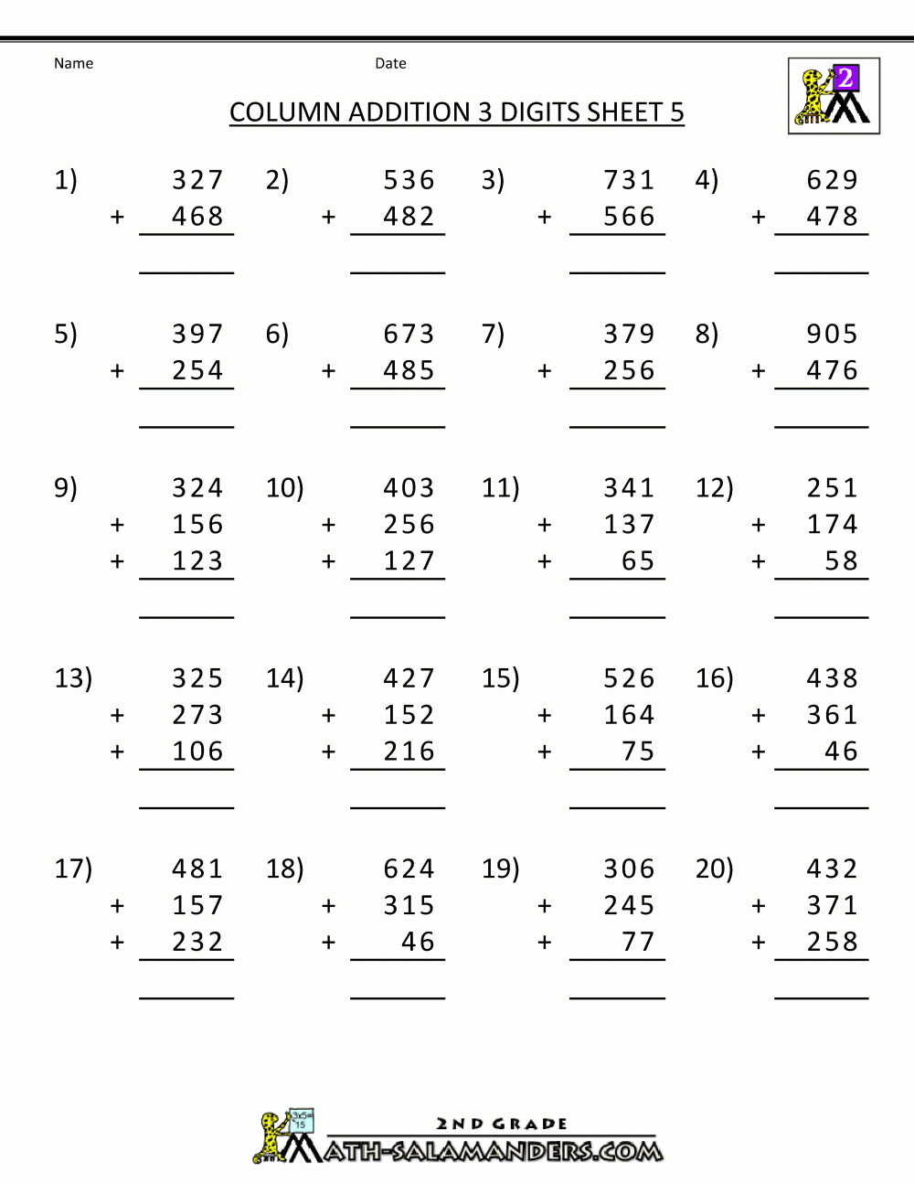 Free Printable 3Rd Grade Math Worksheets To Free Download - Math | Printable 3Rd Grade Math Worksheets