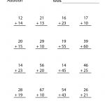 Free Printable Addition Worksheet For Second Grade | Free Printable Second Grade Writing Worksheets