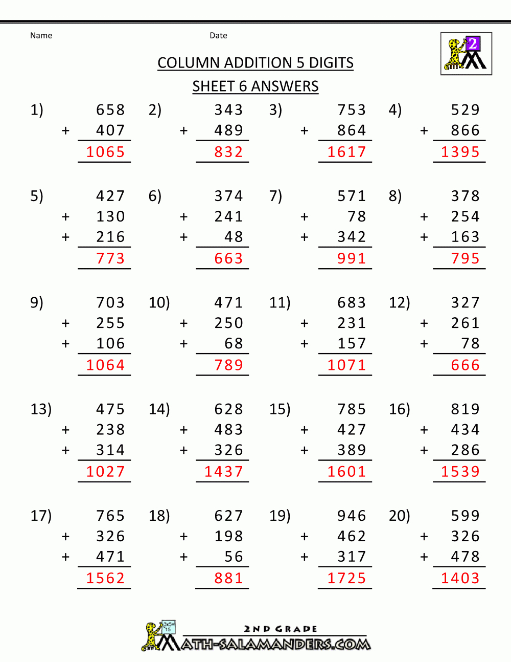 Free Printable Addition Worksheets 3 Digits | 7Th Grade Math Worksheets Free Printable With Answers