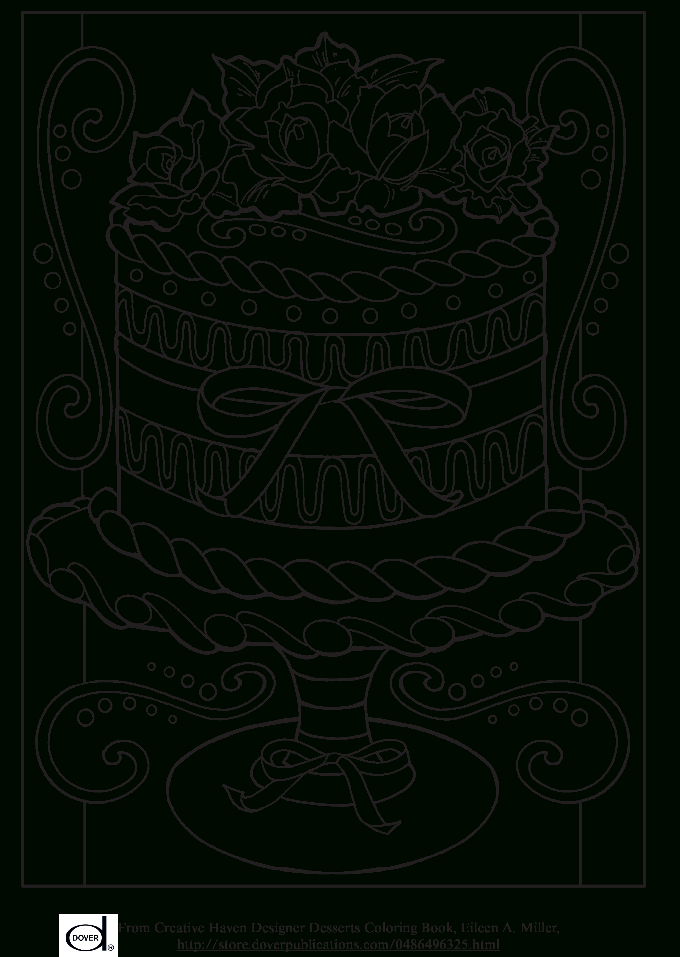 Free Printable Adult Coloring Pages - Wedding Cake | Art: Coloring | Colouring Worksheets Printable
