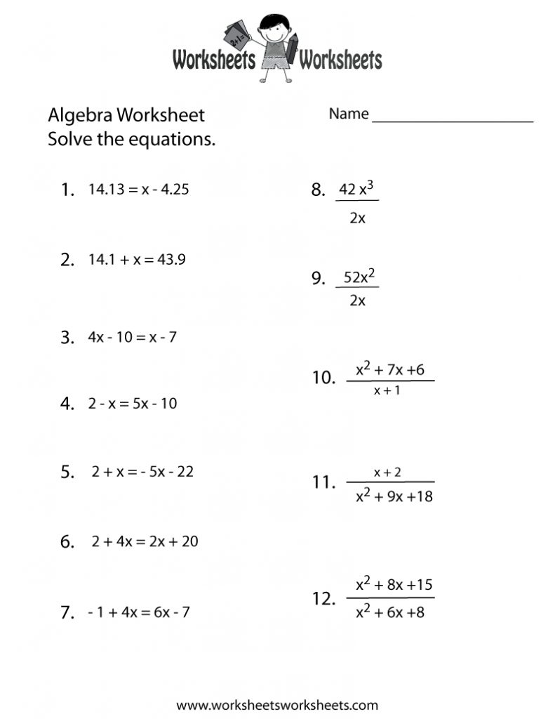 Free Printable Algebra Practice Worksheet Free Printable Ged Worksheets Printable Worksheets