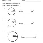 Free Printable Area Of Circles Worksheet For Seventh Grade | Seventh Grade Worksheets Printable