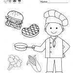Free Printable Cooking School Worksheet For Kindergarten | Free Printable Cooking Worksheets