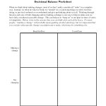 Free Printable Dbt Worksheets | Decisional Balance Worksheet   Pdf | Free Printable Counseling Worksheets