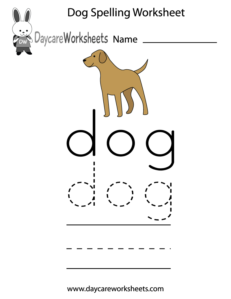 Free Printable Dog Spelling Worksheet For Preschool | Free Printable Pet Worksheets