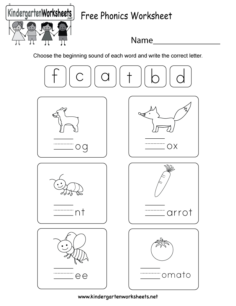 Free Printable Free Phonics Worksheet For Kindergarten | Phonics Worksheets For Adults Printable