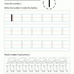 Free Printable Kindergarten Worksheets Writing Number 1 | Preschool | Free Printable Writing Worksheets For Kindergarten