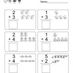 Free Printable Math Addition Worksheet For Kindergarten | Free Printable Math Addition Worksheets For Kindergarten