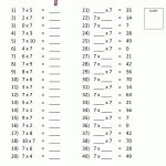 Free Printable Math Sheets 7 Times Table Test 1 | Korrutustabel | Year 7 Worksheets Free Printable