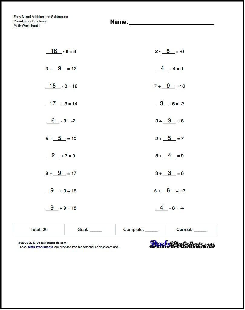 Free Printable Math Worksheets For Pre-Algebra Problems With Answer | Order Of Operations Free Printable Worksheets With Answers