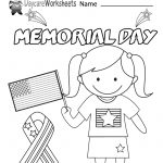 Free Printable Memorial Day Coloring Worksheet For Preschool | Memorial Day Free Printable Worksheets