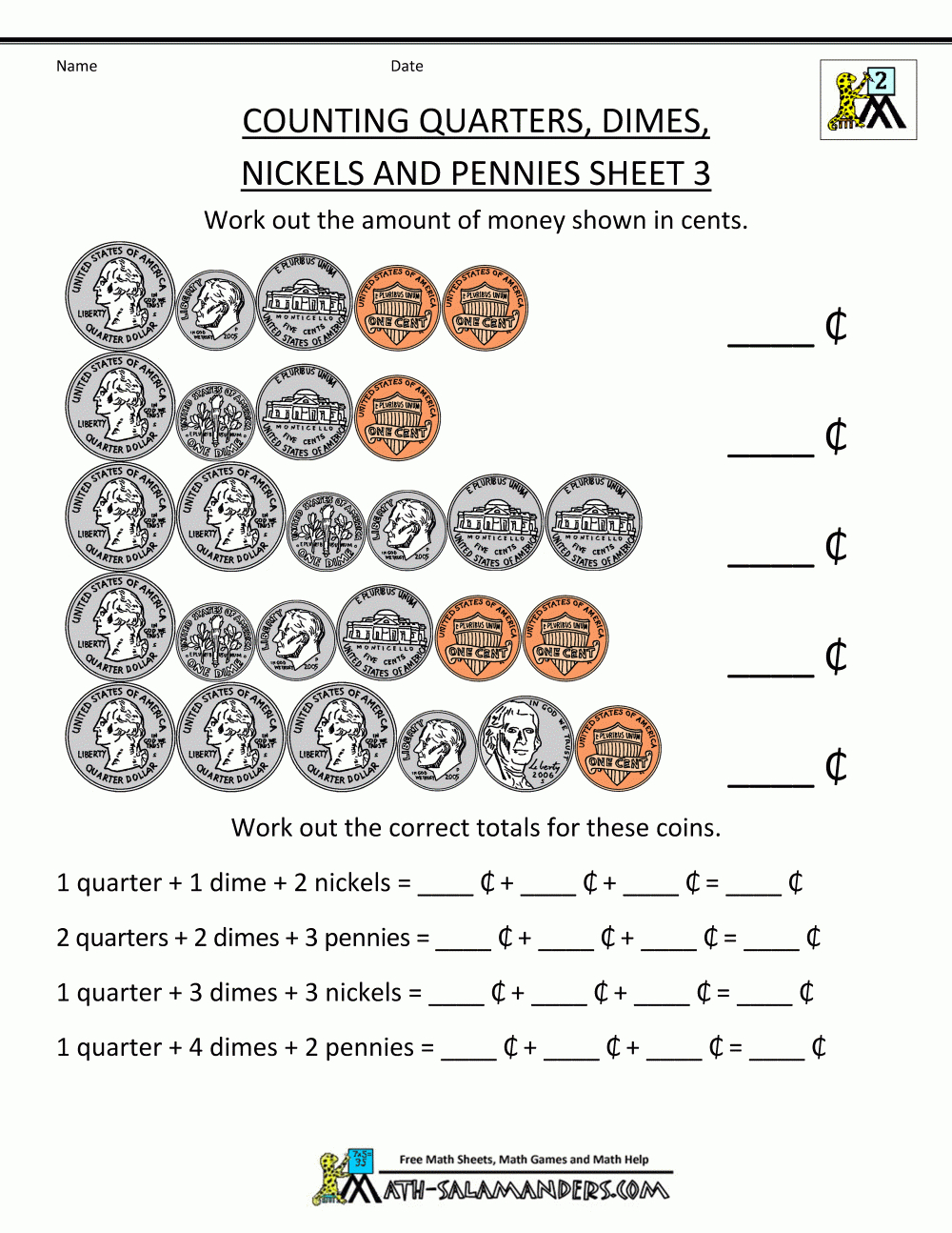 Free Printable Money Worksheets | Money Worksheets For Kids - Free | Counting Money Printable Worksheets