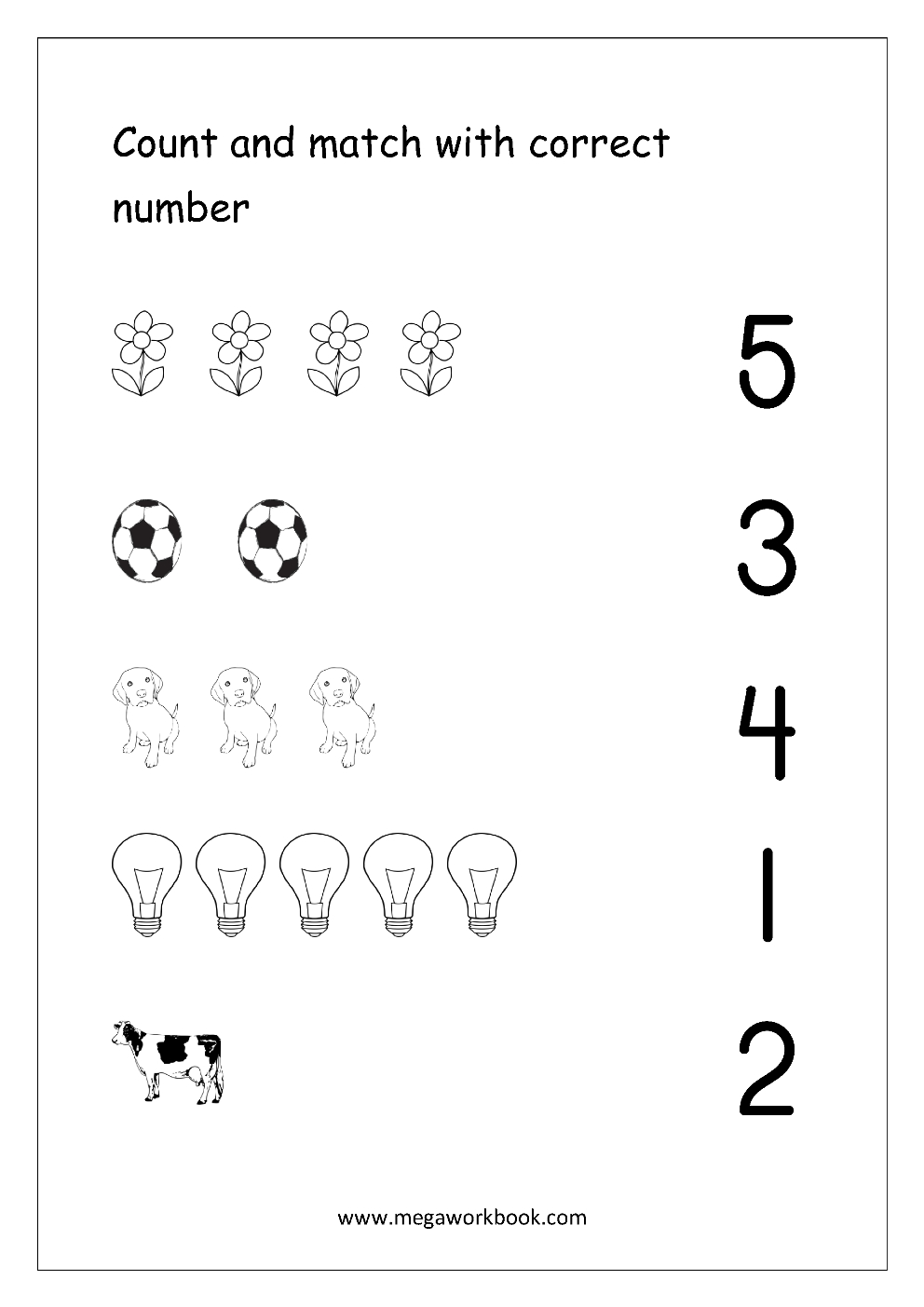 Free Printable Number Matching Worksheets For Kindergarten And | Printable Matching Worksheets For Preschoolers
