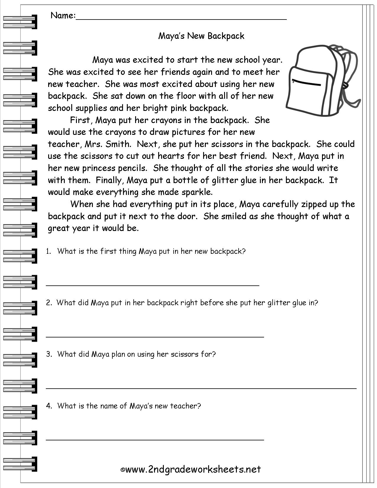 Free Printable Reading Comprehension Worksheets 3Rd Grade To Print | Free Printable Reading Comprehension Worksheets For 3Rd Grade
