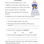Free Printable Reading Comprehension Worksheets For Kindergarten | 1St Grade Reading Comprehension Worksheets Printable