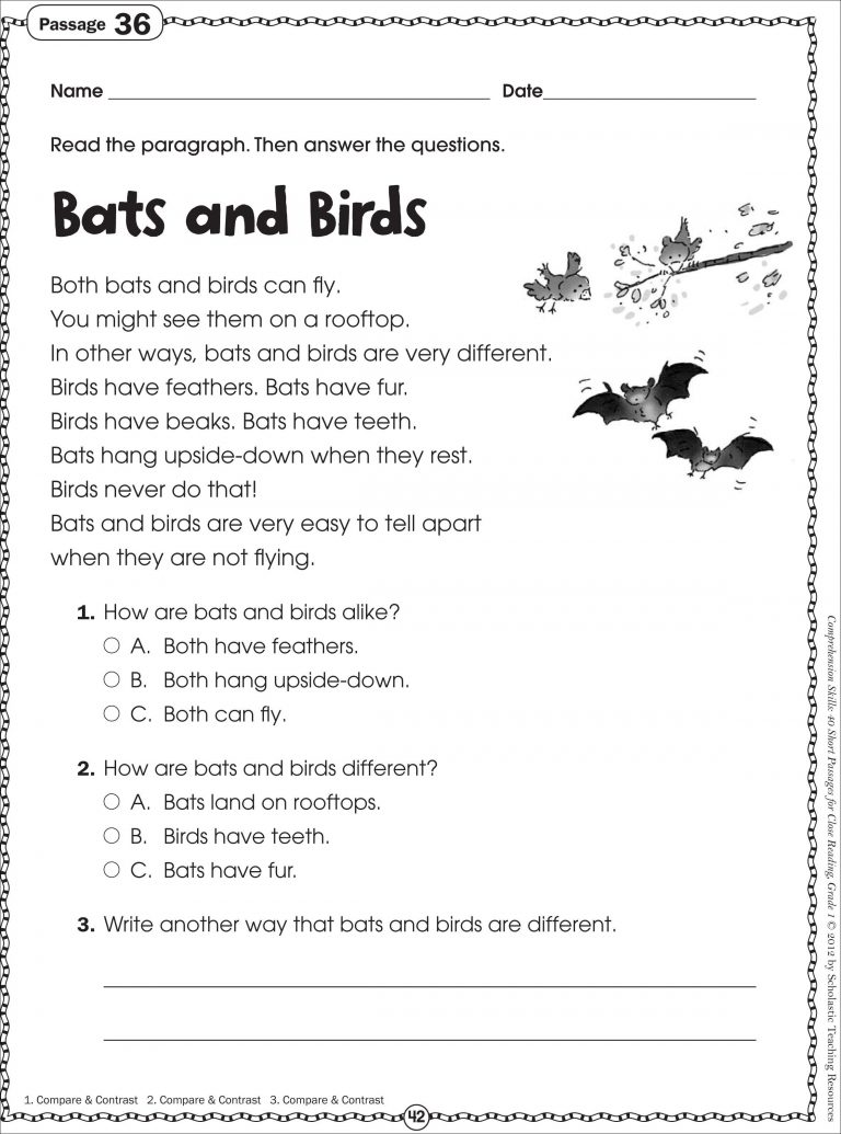 Free Printable Reading Comprehension Worksheets For Kindergarten | Free ...