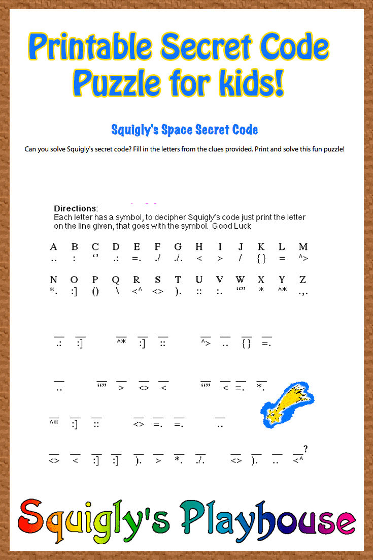 Free Printable Secret Code Word Puzzle For Kids. This Puzzle Has A | Printable Secret Code Worksheets