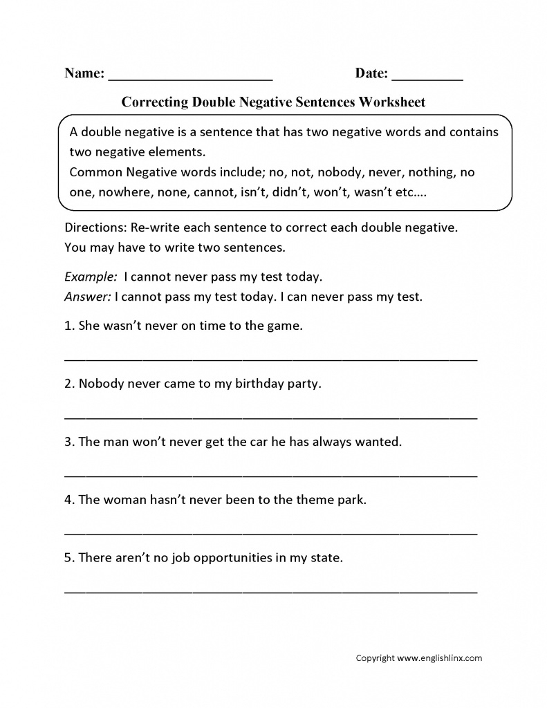 Free Printable Sentence Correction Worksheets Printable Worksheets