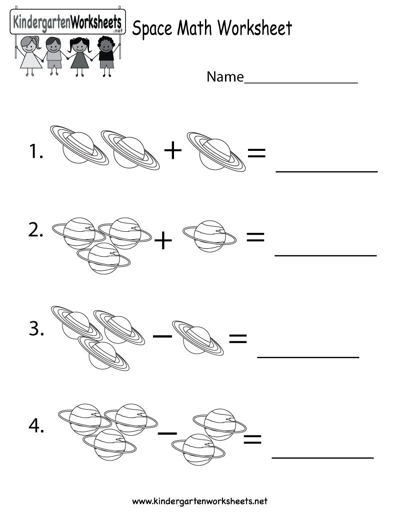 Free Printable Space Math Worksheet For Kindergarten | Free Printable Space Worksheets
