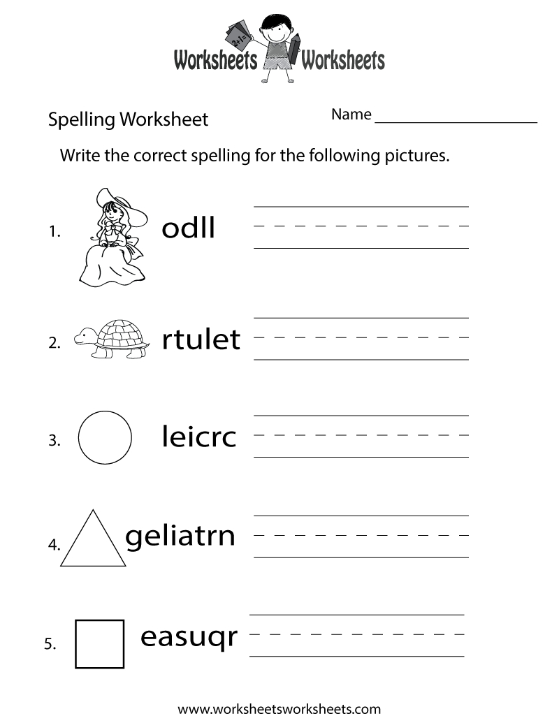 Free Printable Spelling Practice Worksheet | Free Printable Spelling Practice Worksheets