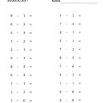 Free Printable Subtraction Worksheet For First Grade | First Grade Math Worksheets Printable