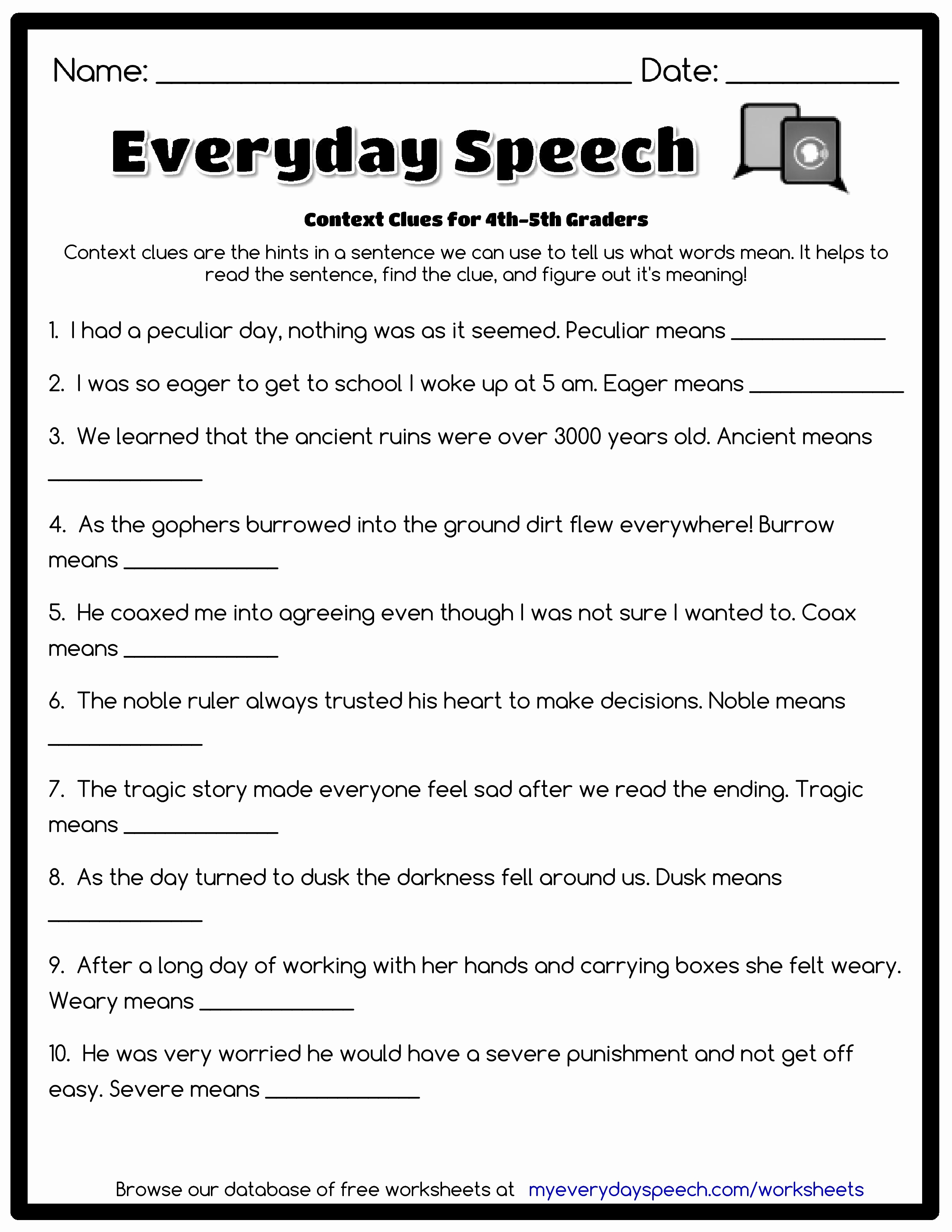 Grammar Worksheets For 3rd Grade