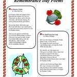 Free Printable Veterans Day Activities | Remembrance Day Poems | Memorial Day Free Printable Worksheets