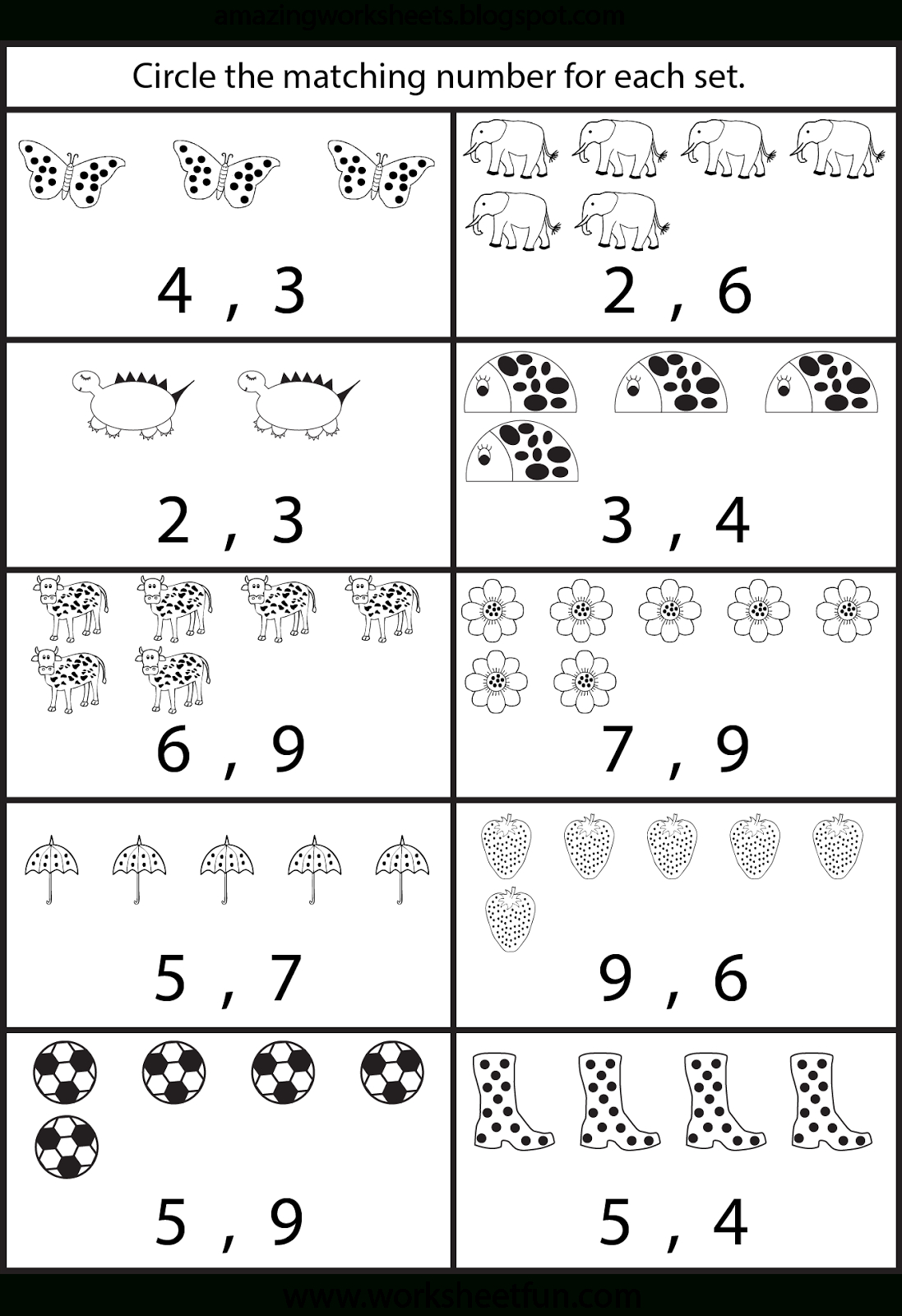 Free Printable Worksheets: Counting Worksheets For Kindergarten | At | Free Printable Worksheets For Preschool Teachers