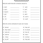 Free Printables For 4Th Grade Science | Free Printable Contraction | Free Printable Grammar Worksheets For 2Nd Grade