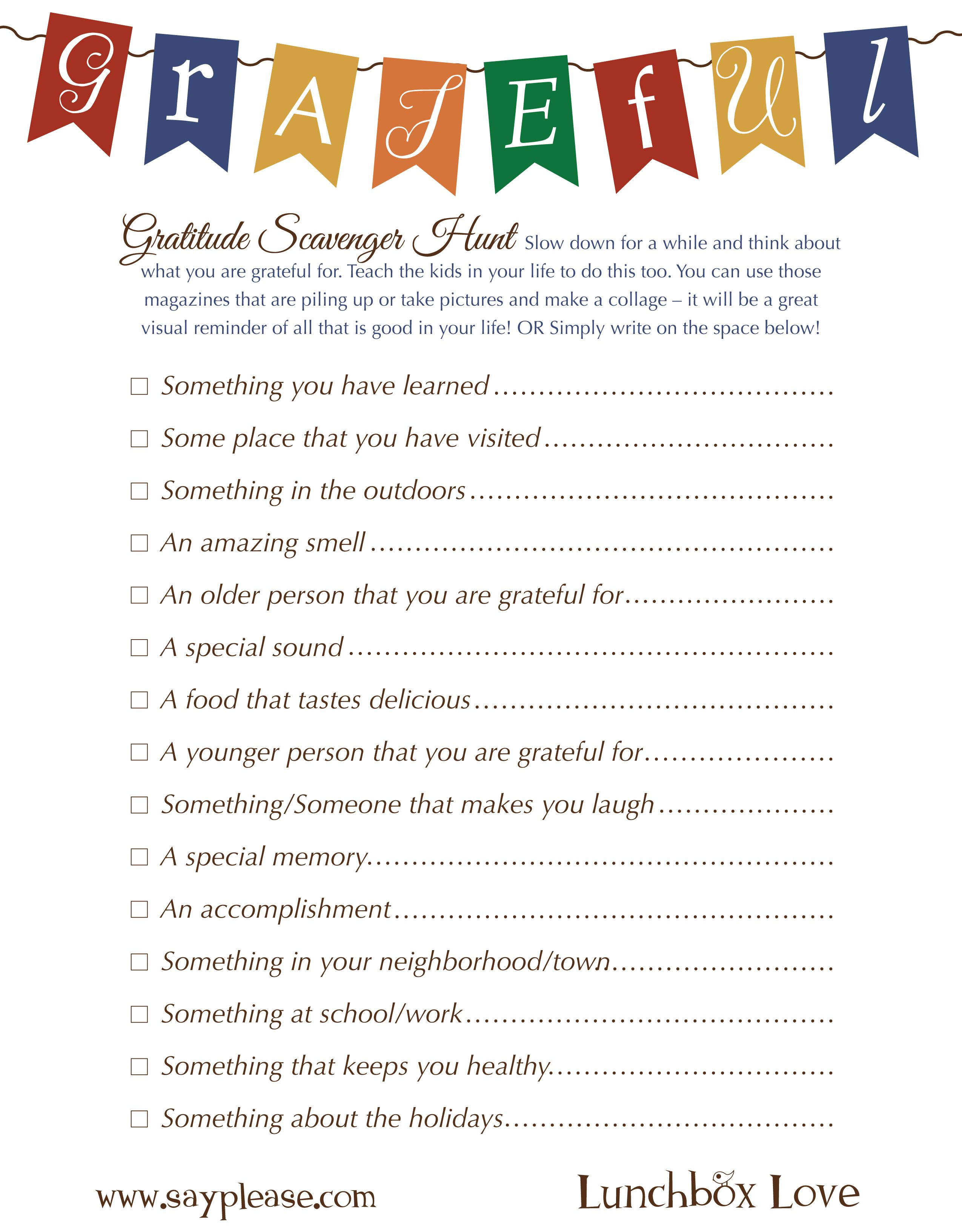 Free Seasonal Printables - Sayplease | Thanksgiving Ideas - Free | Free Printable Gratitude Worksheets
