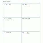 Free Worksheets For Linear Equations (Grades 6 9, Pre Algebra | Printable Equation Worksheets