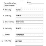 French Days Of The Week Worksheet   Free Printable Educational Worksheet | Free Printable French Worksheets For Grade 1