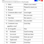 French Greetings Match | School Stuffs 15 | French Worksheets | Printable French Worksheets For High School