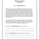 Global Warming Effects Printable Reading Worksheet | Woo! Jr. Kids | Climate Change Printable Worksheets