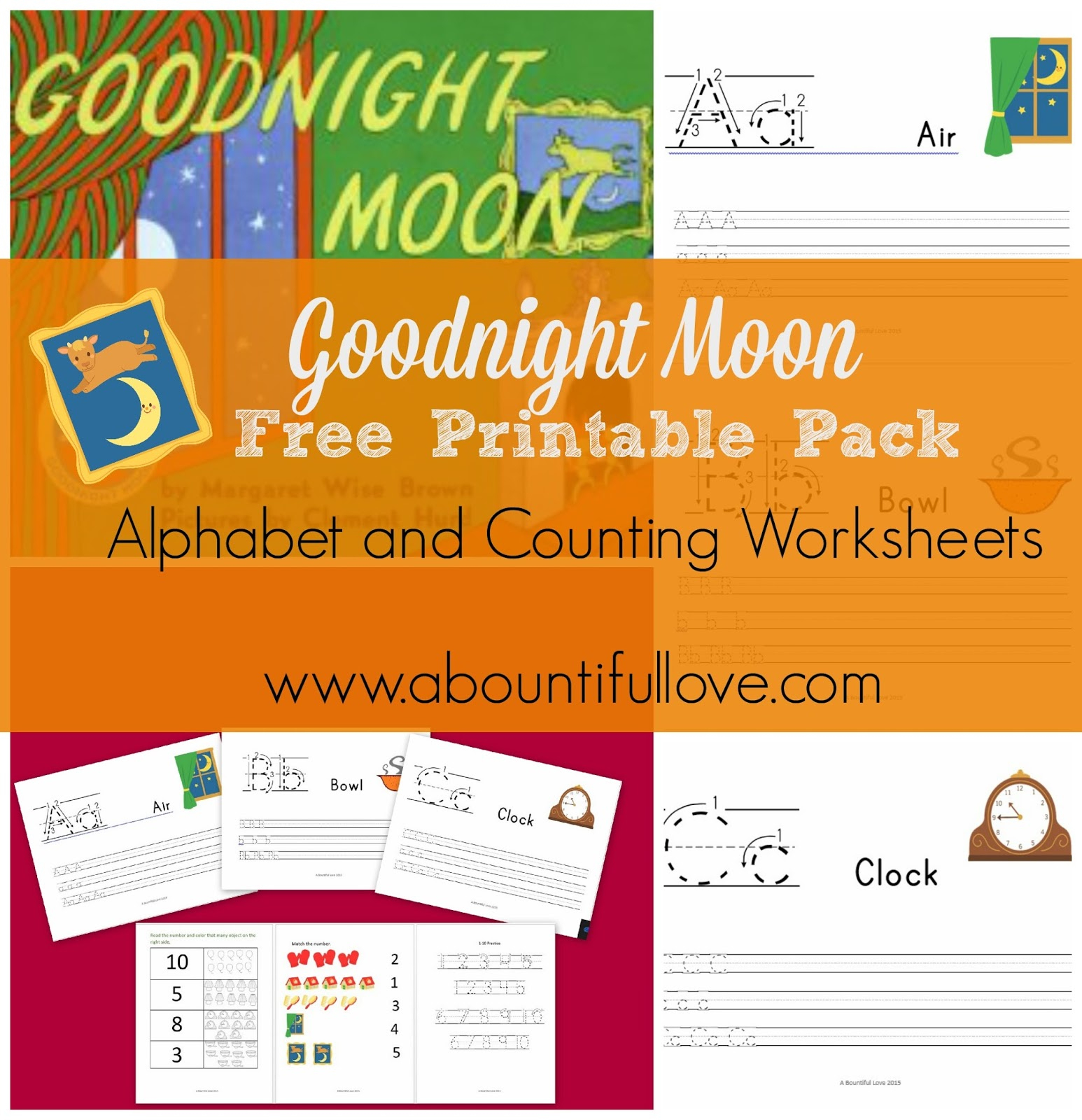 Goodnight Moon Free Printable Pack - A Bountiful Love | Goodnight Moon Printable Worksheets