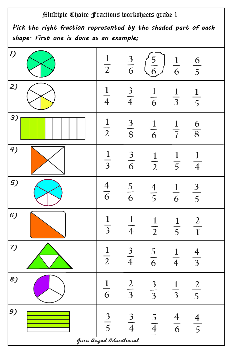 Free Math Worksheets Printable Fraction Worksheets For Grade 3 Printable Worksheets