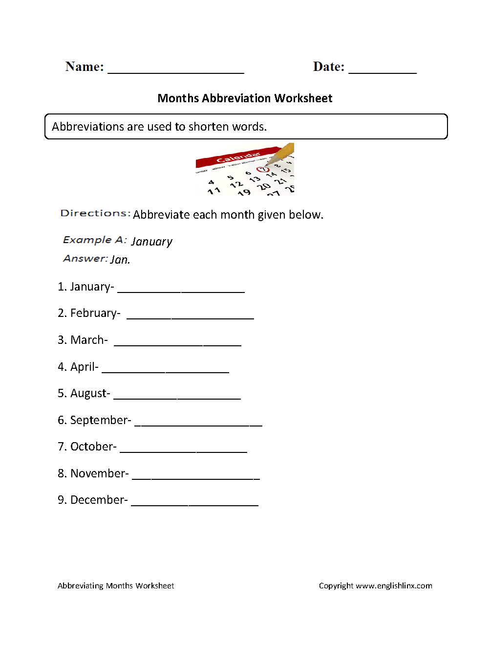 Grammar Mechanics Worksheets | Abbreviation Worksheets | Free Printable Abbreviation Worksheets