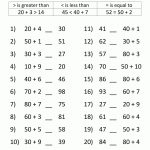 Greater Than Less Than Worksheet   Comparing Numbers To 100 | Free Printable Math Worksheets For 1St Grade