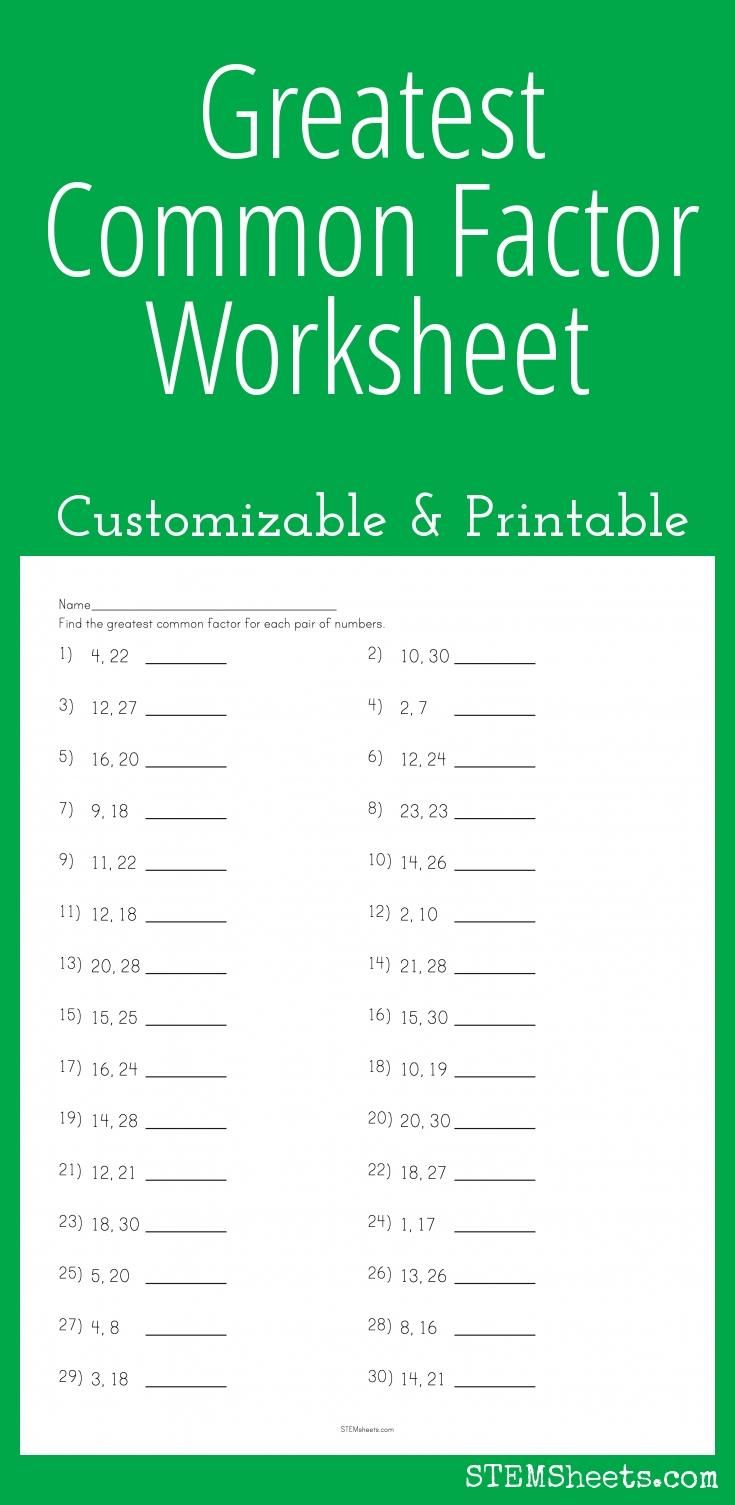 Greatest Common Factor Worksheet - Customizable And Printable | Math | Free Printable Greatest Common Factor Worksheets