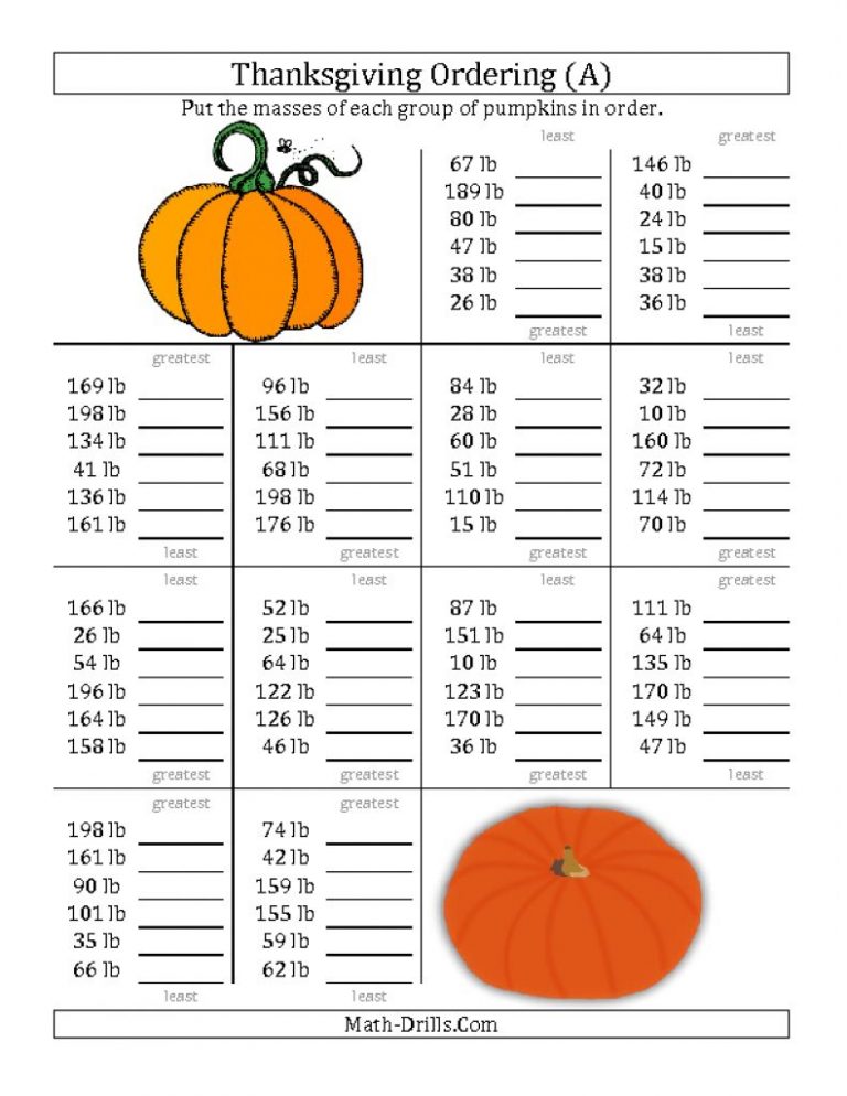 Free Printable Thanksgiving Worksheets For Middle School - Printable ...