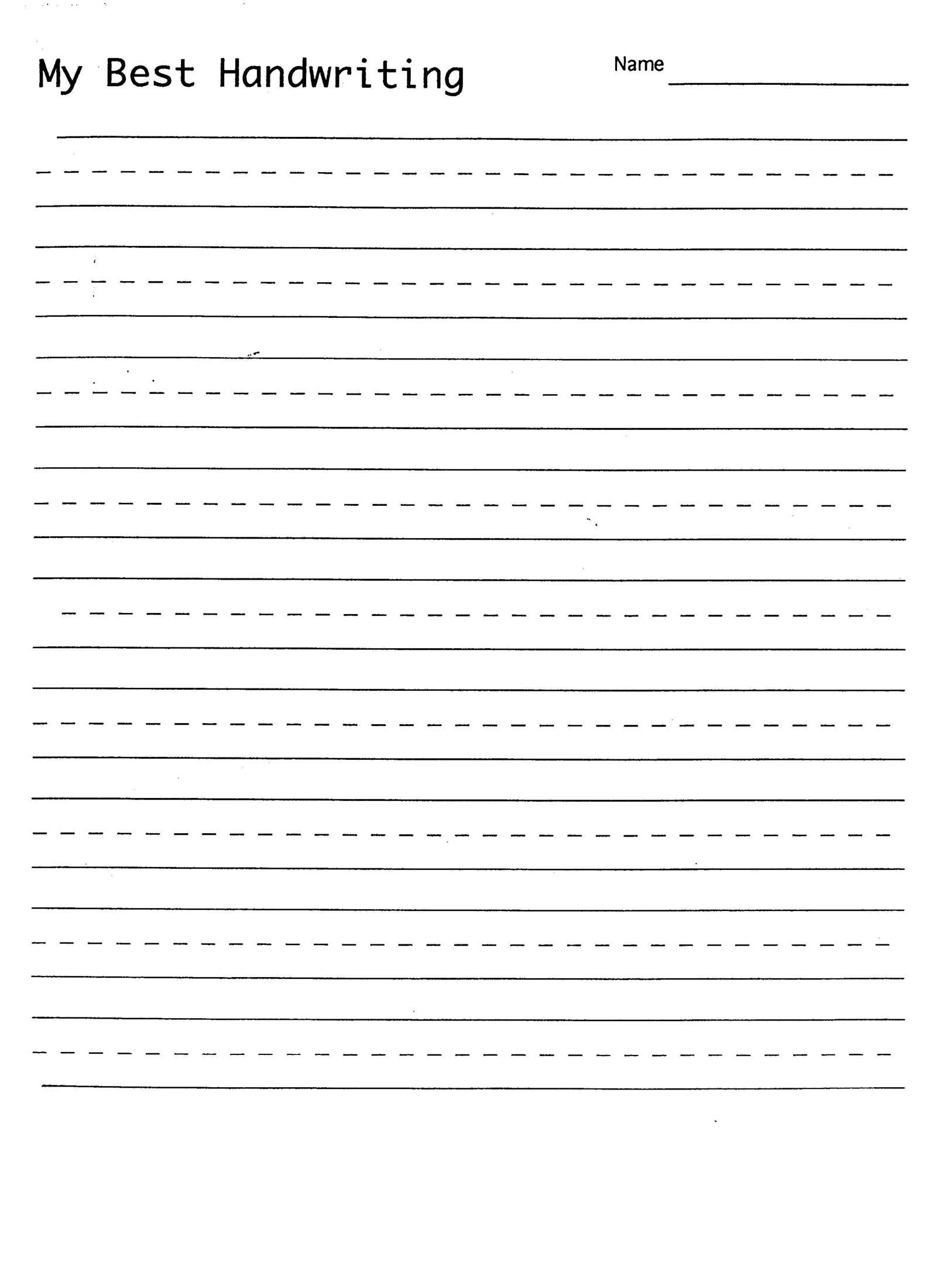 Writing Sheet For 1st Grade