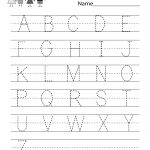 Handwriting Practice Worksheet   Free Kindergarten English Worksheet | Alphabet Practice Worksheets Printable