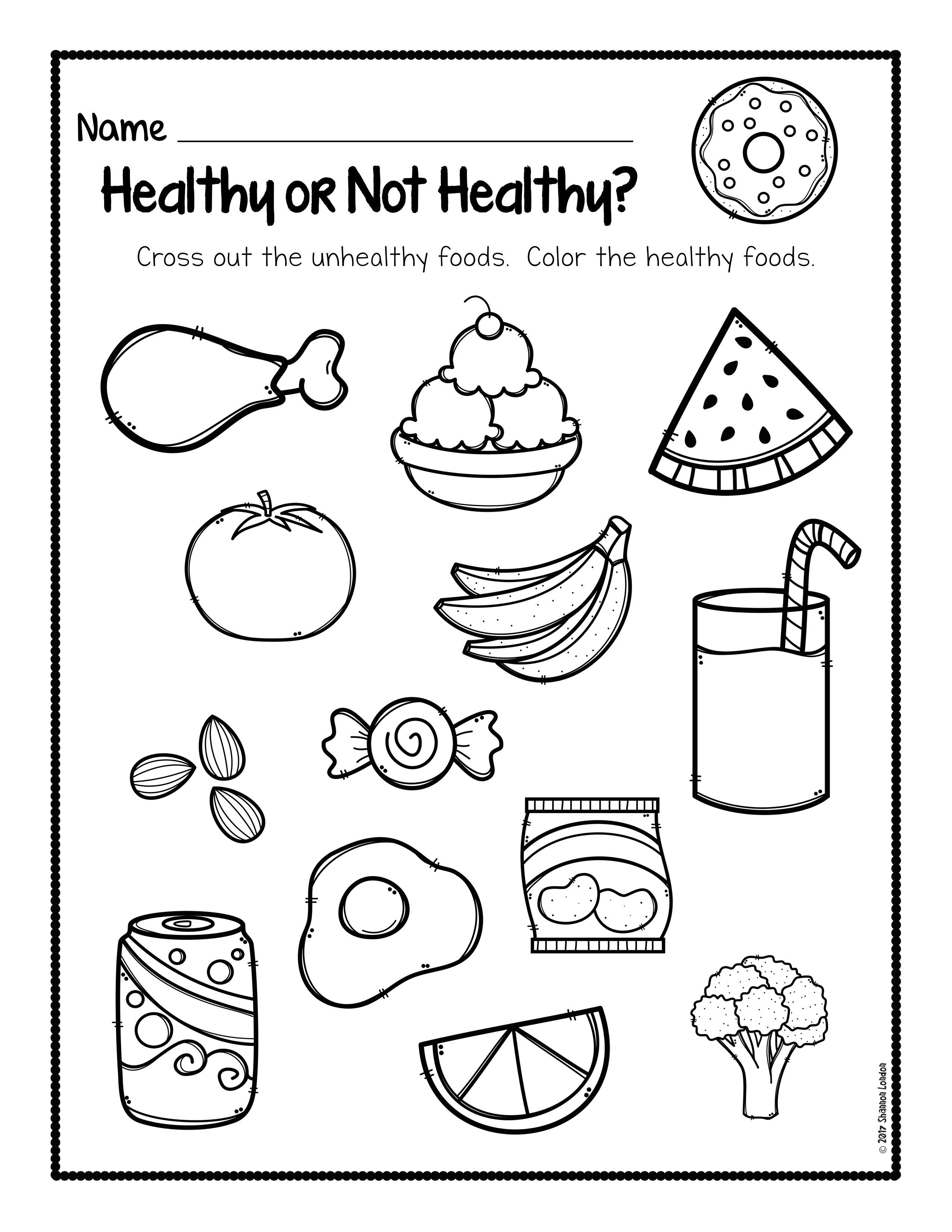 Healthy Vs Unhealthy Worksheets