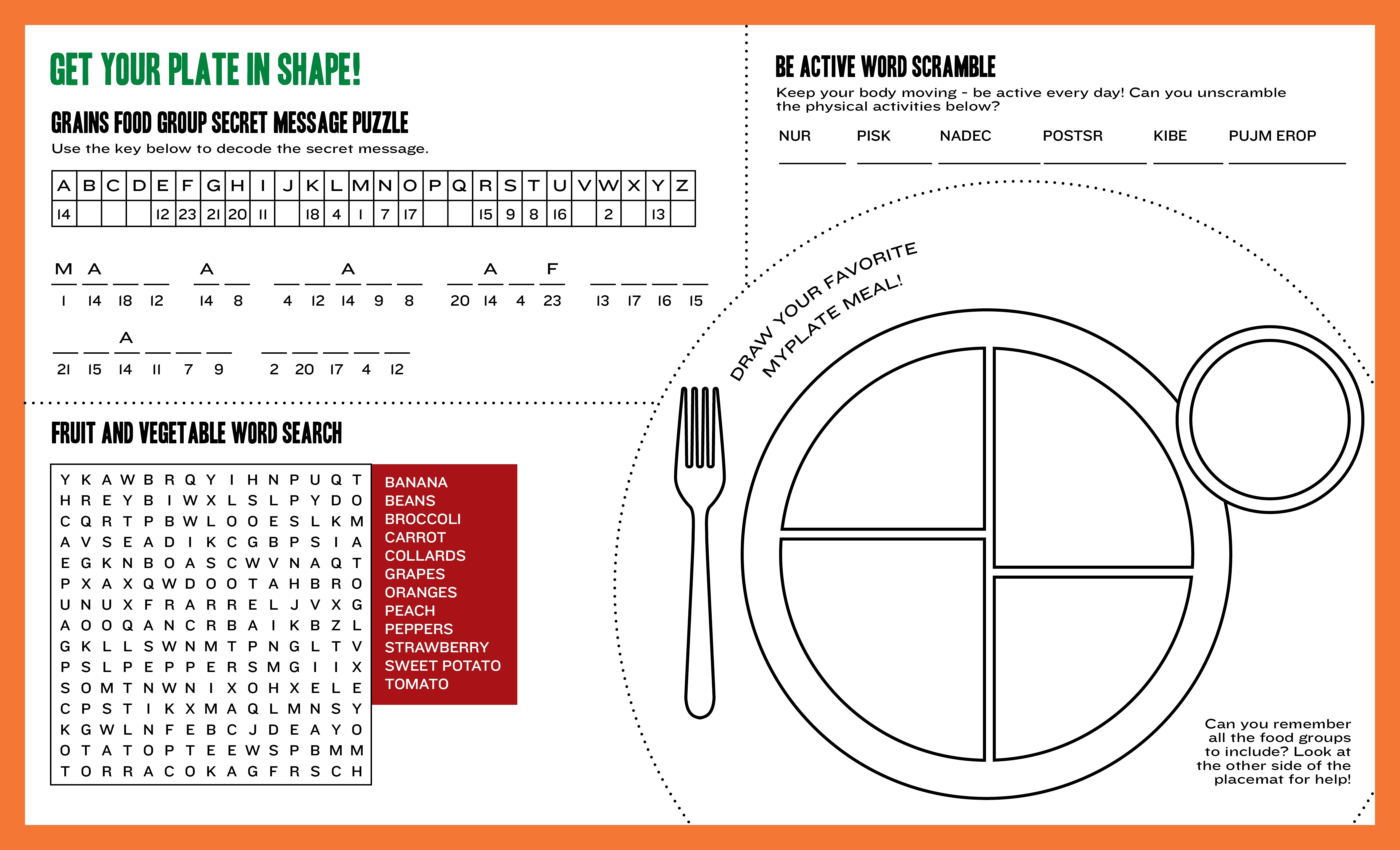 My Plate Template Printable