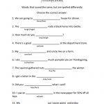 Homophones Worksheet  Use For Homework On Monday Night | Free Printable Homophones Worksheets For Grade 2