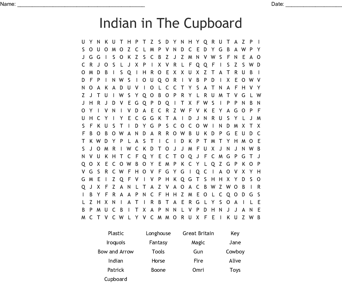 Indian In The Cupboard Free Printable Worksheets Printable Worksheets